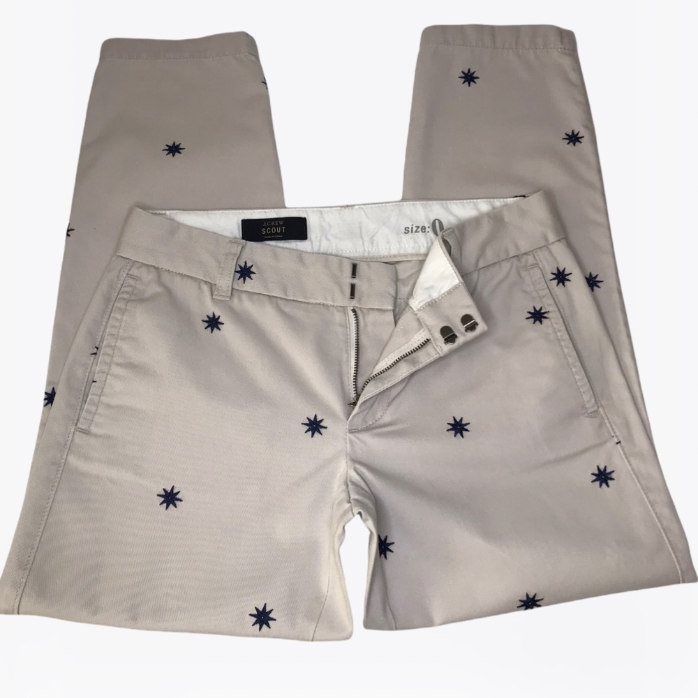 J. Crew Scout 100% Cotton Embroidered Stars Women’s Pants 0/2 - Picture 5 of 14